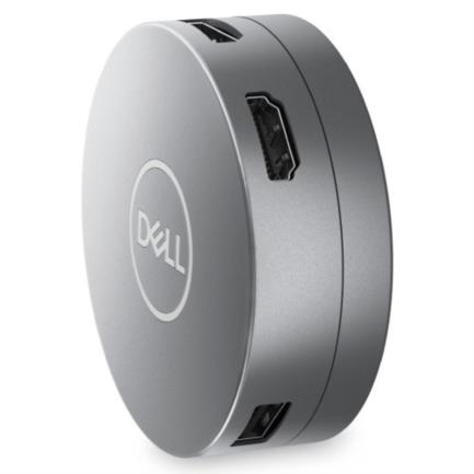 DELL - Adaptador Dell 6 en 1 USB-C USB/HDMI/DP/RJ45 8W Color Plata