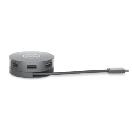 DELL - Adaptador Dell 6 en 1 USB-C USB/HDMI/DP/RJ45 8W Color Plata