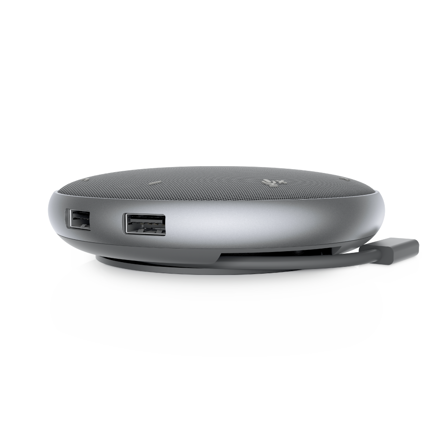 DELL - Adaptador Multipuerto y Altavoz Dell MH3021P Speaker Home 2 Puertos USB y Manos Libres Color Plata
