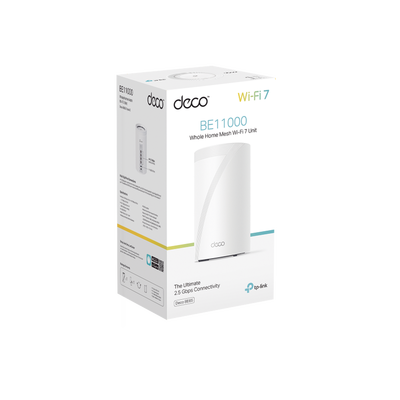 TP-LINK - Router Inalámbrico MESH Interior para Hogar / Triple Banda Wi-Fi 7 BE9300 Mbps / 2 Puerto 2.5 Gigabit WAN/LAN / 4 Antenas Internas / Operación Multi-Link MLO / Administración Mediante la App Deco (iOS, Android) / HomeShield