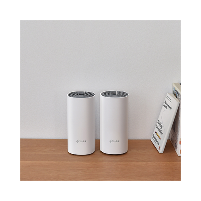 TP-LINK - Kit de Router inalámbrico mesh Deco E4 para Hogar / Doble banda AC 1200  / 2 puertos 10/100 Mbps / Compatible con amazon alexa.