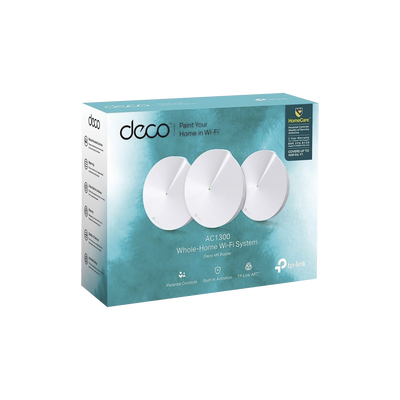 TP-LINK - Kit 3 Routers Inalámbricos MESH Interior para Hogar / Doble Banda Wi-Fi 5 AC1300 Mbps / 2 Puerto Gigabit WAN/LAN / 4 Antenas Internas / Administración Mediante la App Deco (iOS, Android) / Protección HomeCare