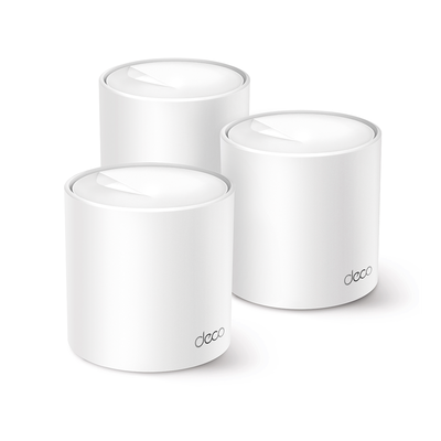 TP-LINK - Kit 3 Routers Inalámbricos MESH Interior para Hogar / Doble Banda Wi-Fi 6 AX1500 Mbps / 2 Puerto Gigabit WAN/LAN / 2 Antenas Internas / Administración Mediante la App Deco (iOS, Android) / Protección HomeShield
