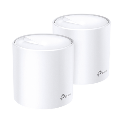 TP-LINK - Kit 2 Routers Inalámbricos MESH Interior para Hogar / Doble Banda Wi-Fi 6 AX1800 Mbps / 2 Puerto Gigabit WAN/LAN / 2 Antenas Internas / Administración Mediante la App Deco (iOS, Android) / Protección HomeShield