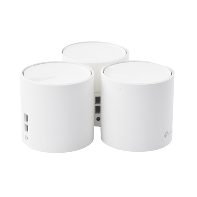 TP-LINK - Kit 3 Routers Inalámbricos MESH Interior para Hogar / Doble Banda Wi-Fi 6 AX1800 Mbps / 2 Puerto Gigabit WAN/LAN / 2 Antenas Internas / Administración Mediante la App Deco (iOS, Android) / Protección HomeShield