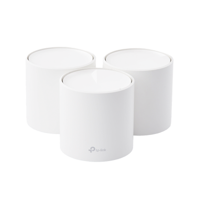 TP-LINK - Kit 3 Routers Inalámbricos MESH Interior para Hogar / Doble Banda Wi-Fi 6 AX1800 Mbps / 2 Puerto Gigabit WAN/LAN / 2 Antenas Internas / Administración Mediante la App Deco (iOS, Android) / Protección HomeShield