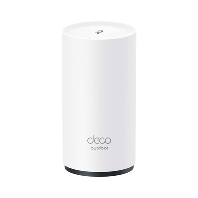 TP-LINK - Router Inalámbrico MESH Exterior para Hogar / Doble Banda Wi-Fi 6 AX3000 Mbps / 2 Puerto Gigabit WAN/LAN / Puertos PoE 802.3 af/at Entrada / 2 Antenas Internas / Protección IP65 / Administración Mediante la App Deco (iOS, Android)