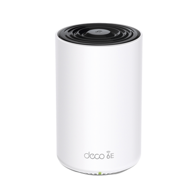 TP-LINK - Router Inalámbrico MESH Interior para Hogar / Triple Banda Wi-Fi 6E AX5400 Mbps / 3 Puerto Gigabit WAN/LAN / 4 Antenas Internas / Administración Mediante la App Deco (iOS, Android) / Protección HomeShield