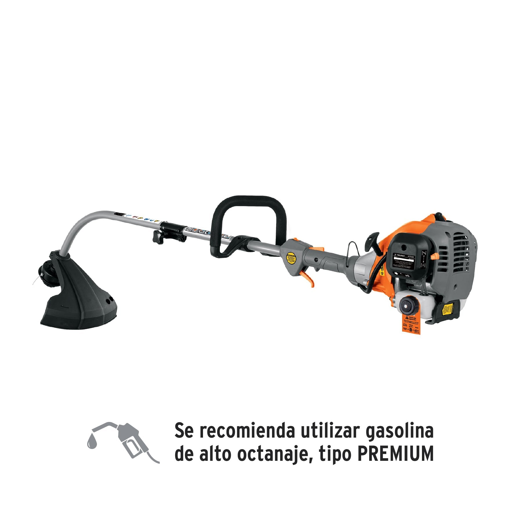 Desbrozadora a gasolina 30cc mango tipo 'D', 17'corte, curva