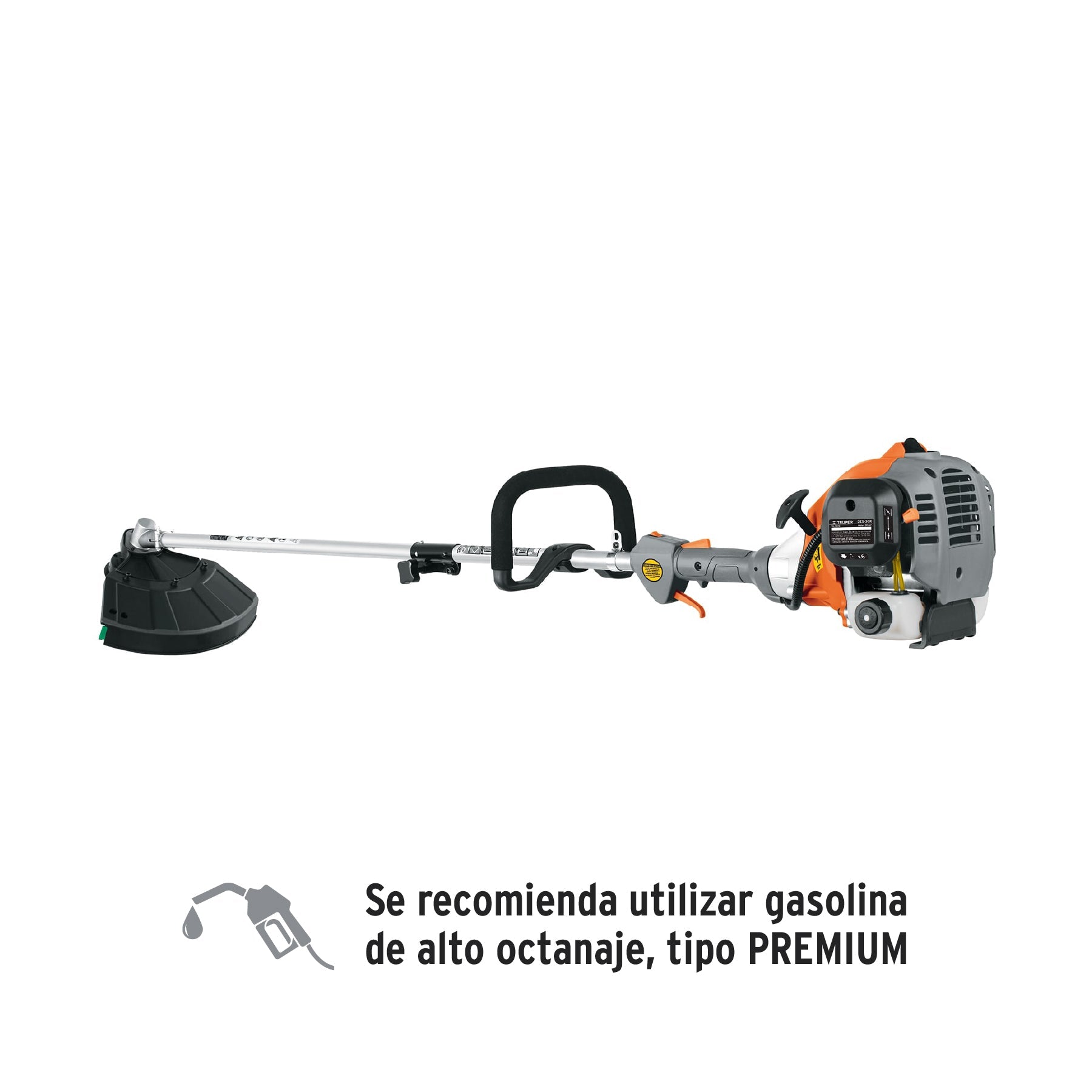 Desbrozadora a gasolina 30cc mango tipo 'D', 17'corte, recta