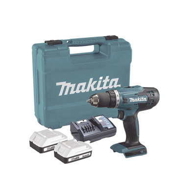 MAKITA - Taladro Inalámbrico SIN CARBONES, Broquero de 1/2", 1,700 RPM, 18VâŽ“, Torque: 40 N.m C/2 Bat. (1.5Ah) y Cargador.