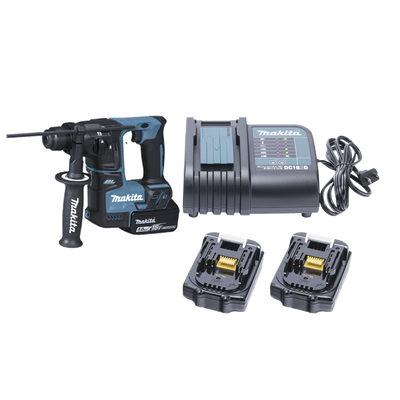 MAKITA - Martillo rotatorio inalámbrico con Cargador y Baterías 17 mm (11/16") Motor Sin Carbones LXT de 18V