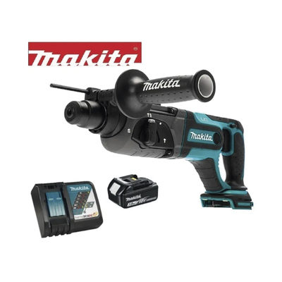 MAKITA - Rotamartilló 18V, SDS 0-1.200 Rpm, 3 Modos de Trabajo, Incluye 2 Baterías de 3.0 Ah, Cargador y Maletín.