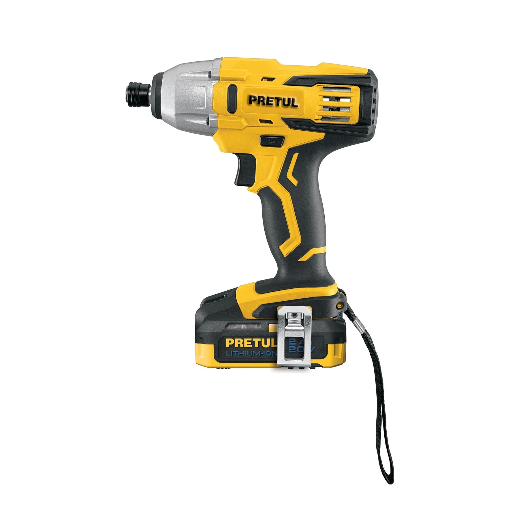 Destornillador de impacto 1/4', 20V, 1 bateria 2Ah, PRETUL