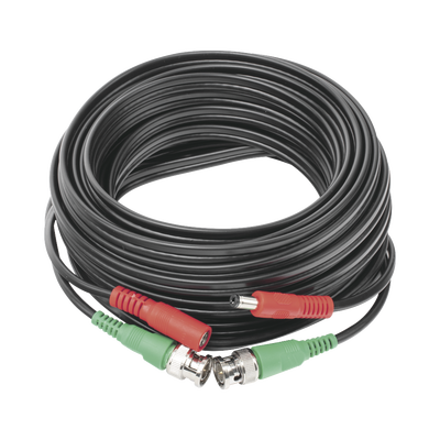 EPCOM POWERLINE - Cable Coaxial (BNC RG59) + Alimentación / SIAMES / 10 Metros (32.81 Pies) / Aleación Cobre + Aluminio CCA / Para Cámaras 4K / Uso Interior y Exterior