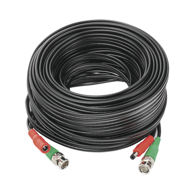 EPCOM POWERLINE - Cable Coaxial (BNC RG59) + Alimentación / SIAMES / 20 Metros (65.62 Pies) / 100% COBRE / Para Cámaras 4K / Uso Interior y Exterior