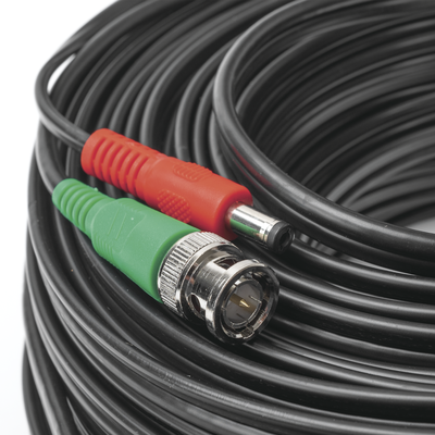 EPCOM POWERLINE - Cable Coaxial (BNC RG59) + Alimentación / SIAMES / 30 Metros (98.43 Pies) / 100% COBRE / Para Cámaras 4K / Uso Interior y Exterior