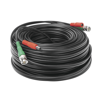EPCOM POWERLINE - Cable Coaxial (BNC RG59) + Alimentación / SIAMES / 30 Metros (98.43 Pies) / 100% COBRE / Para Cámaras 4K / Uso Interior y Exterior