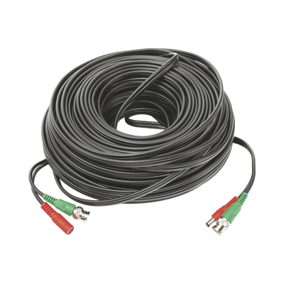 EPCOM POWERLINE - Cable Coaxial (BNC RG59) + Alimentación / SIAMES / 50 Metros (164 Pies) / 100% COBRE / Para Cámaras 4K / Uso Interior y Exterior