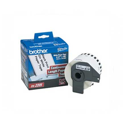 BROTHER - Cinta Etiquetadora Brother DK2205 Papel Blanco Continuo 62mmx30.4m QL550