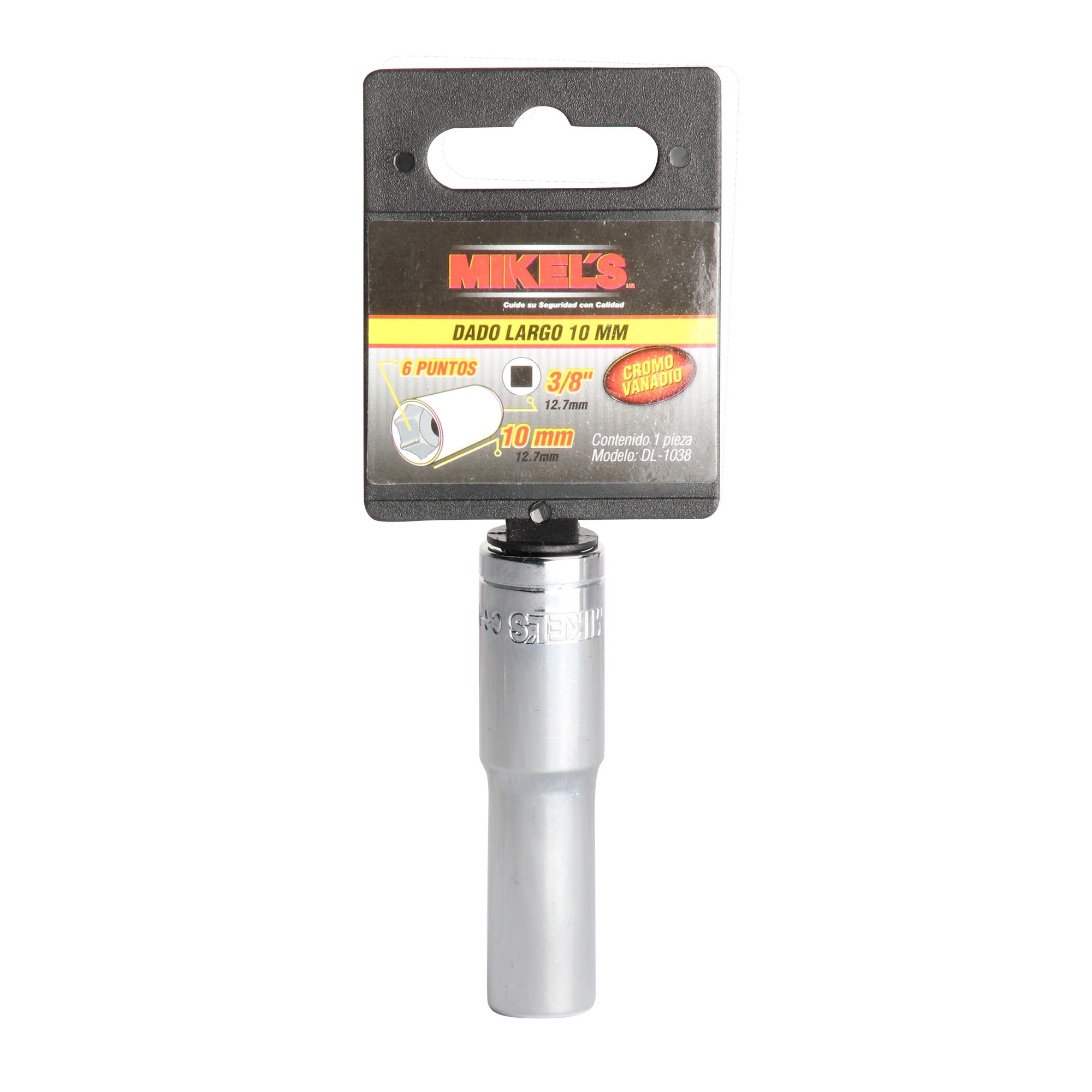 Dado largo 3/8” Milimétrico 10 mm 6 puntas
