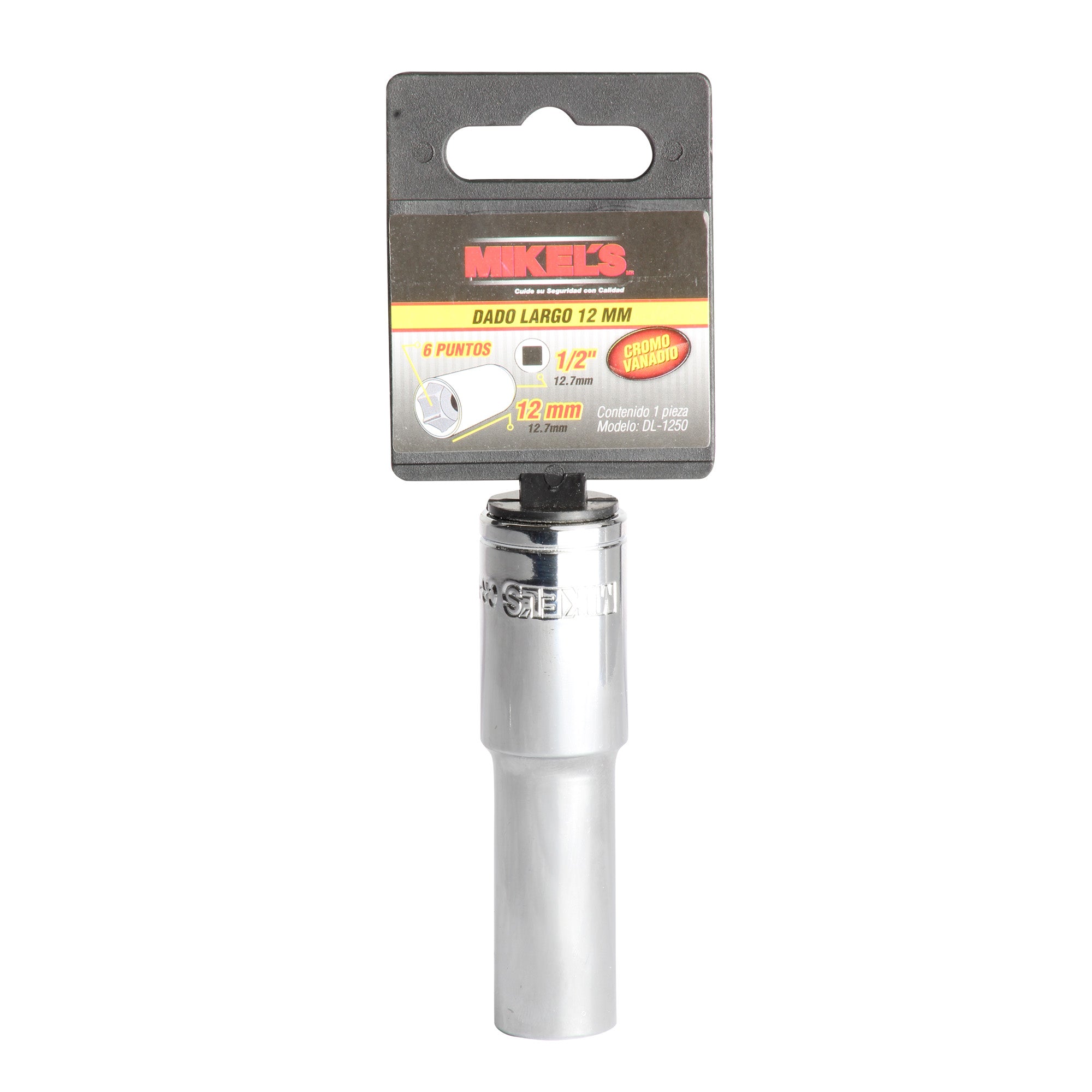 Dado largo 1/2” Milimétrico 12 mm 6 puntas
