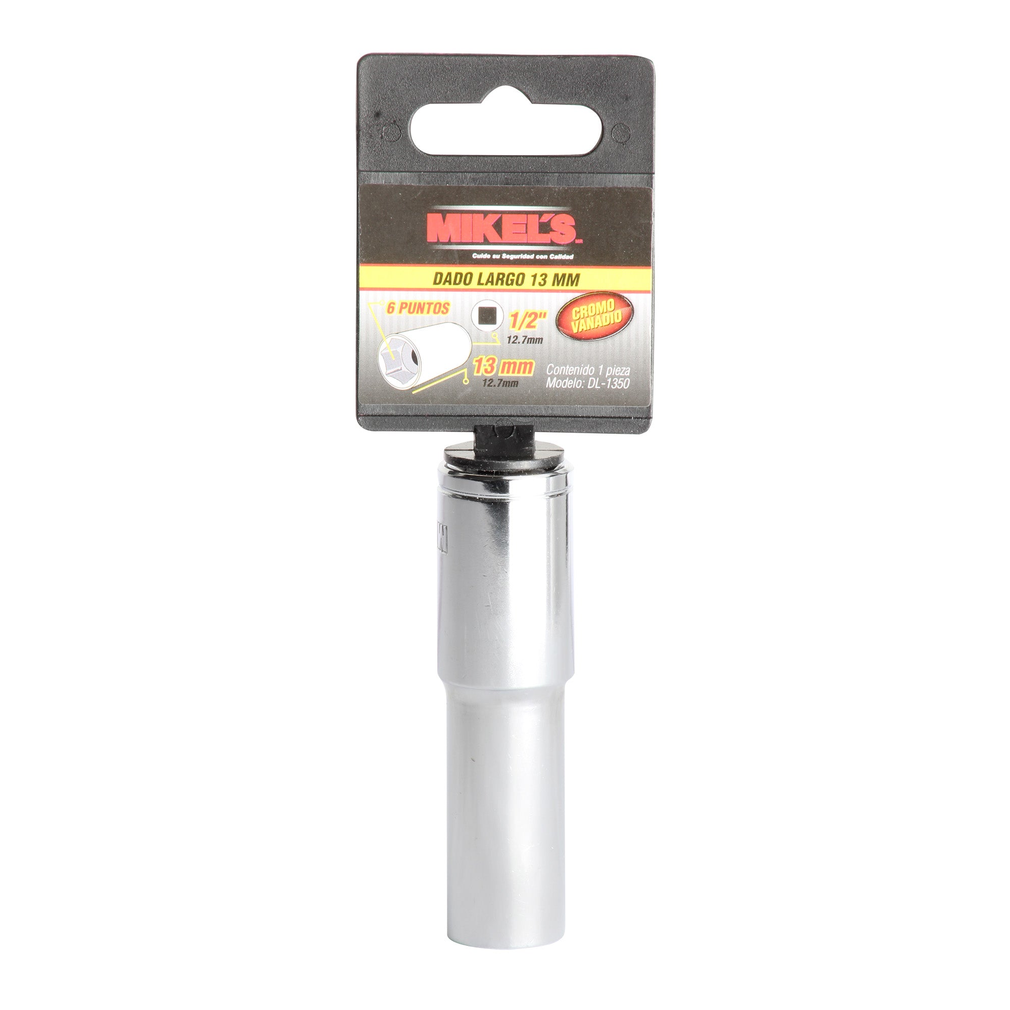Dado largo 1/2” Milimétrico 13 mm 6 puntas