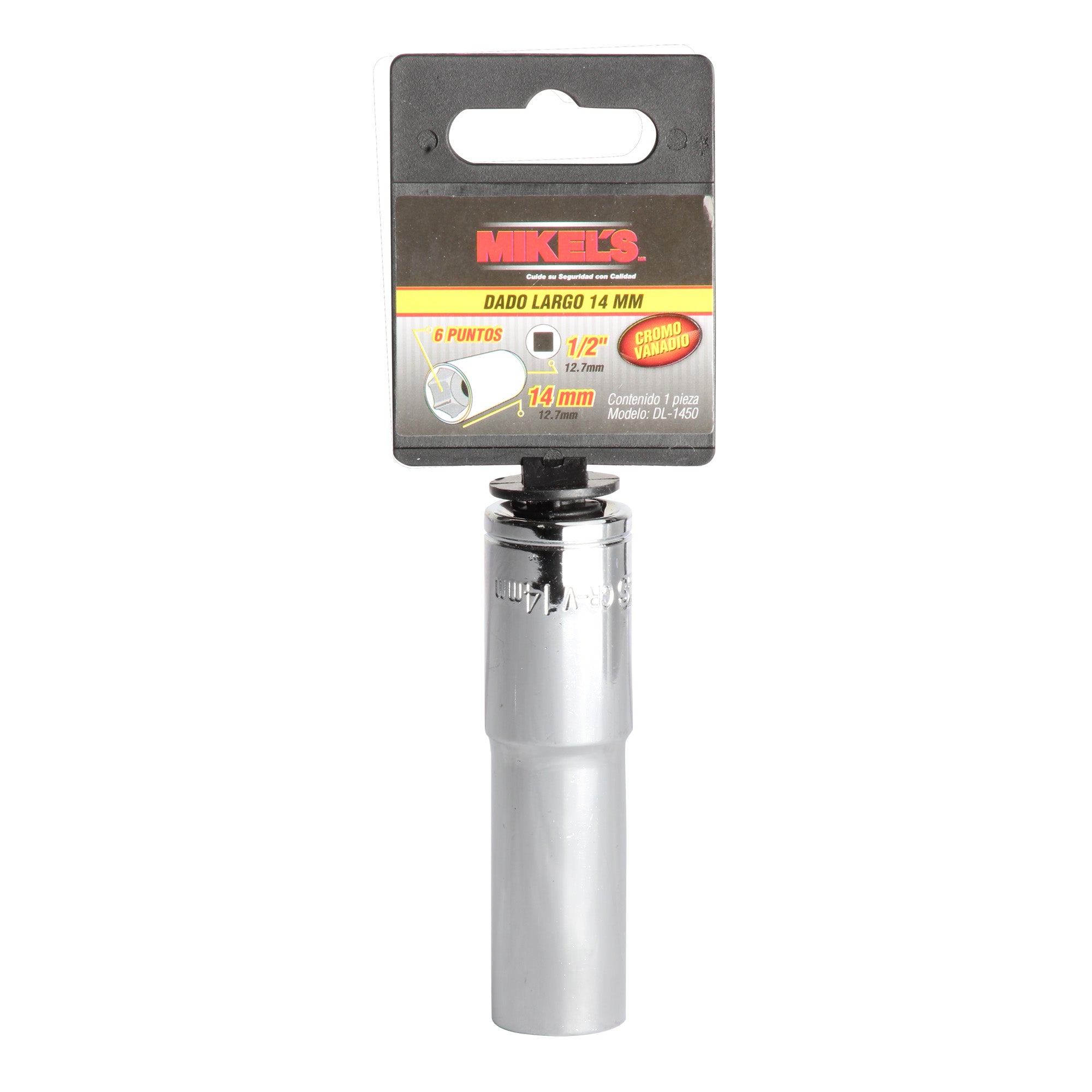 Dado largo 1/2” Milimétrico 14 mm 6 puntas