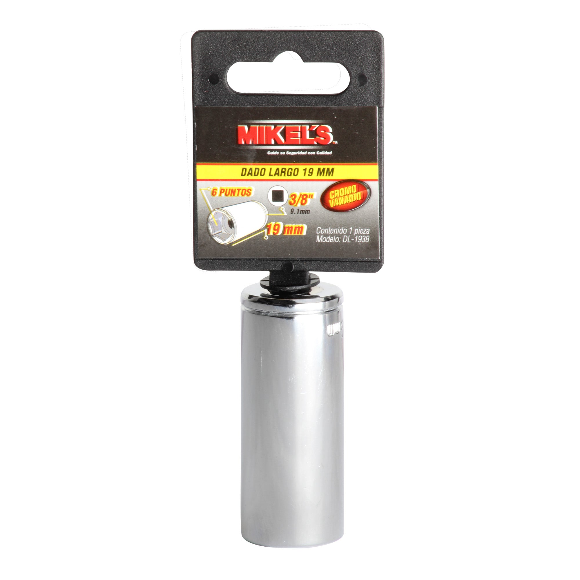 Dado largo 3/8” Milimétrico 19 mm 6 puntas