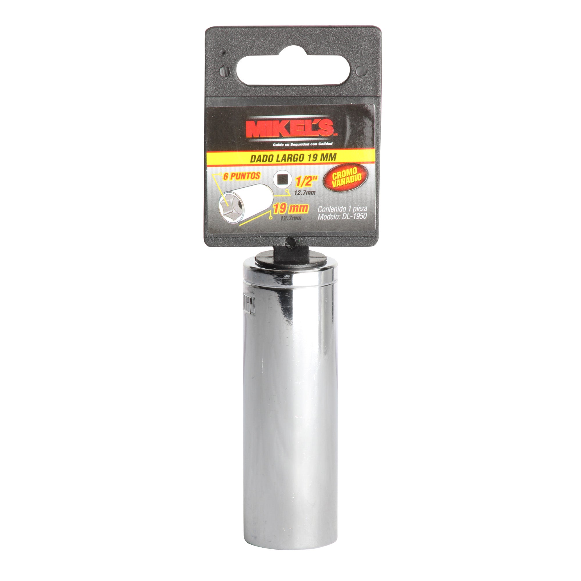 Dado largo 1/2” Milimétrico 19 mm 6 puntas
