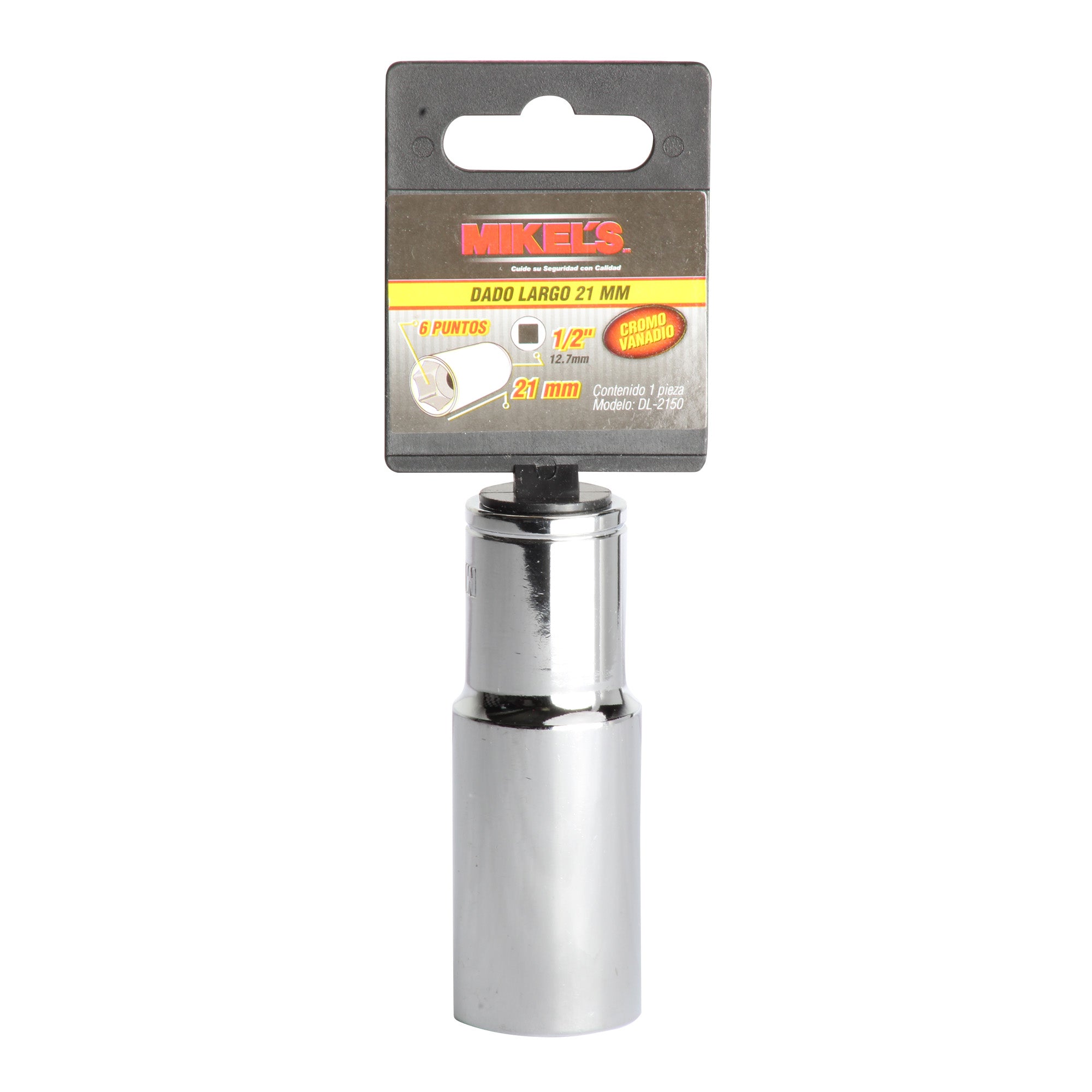 Dado largo 1/2” Milimétrico 21 mm 6 puntas