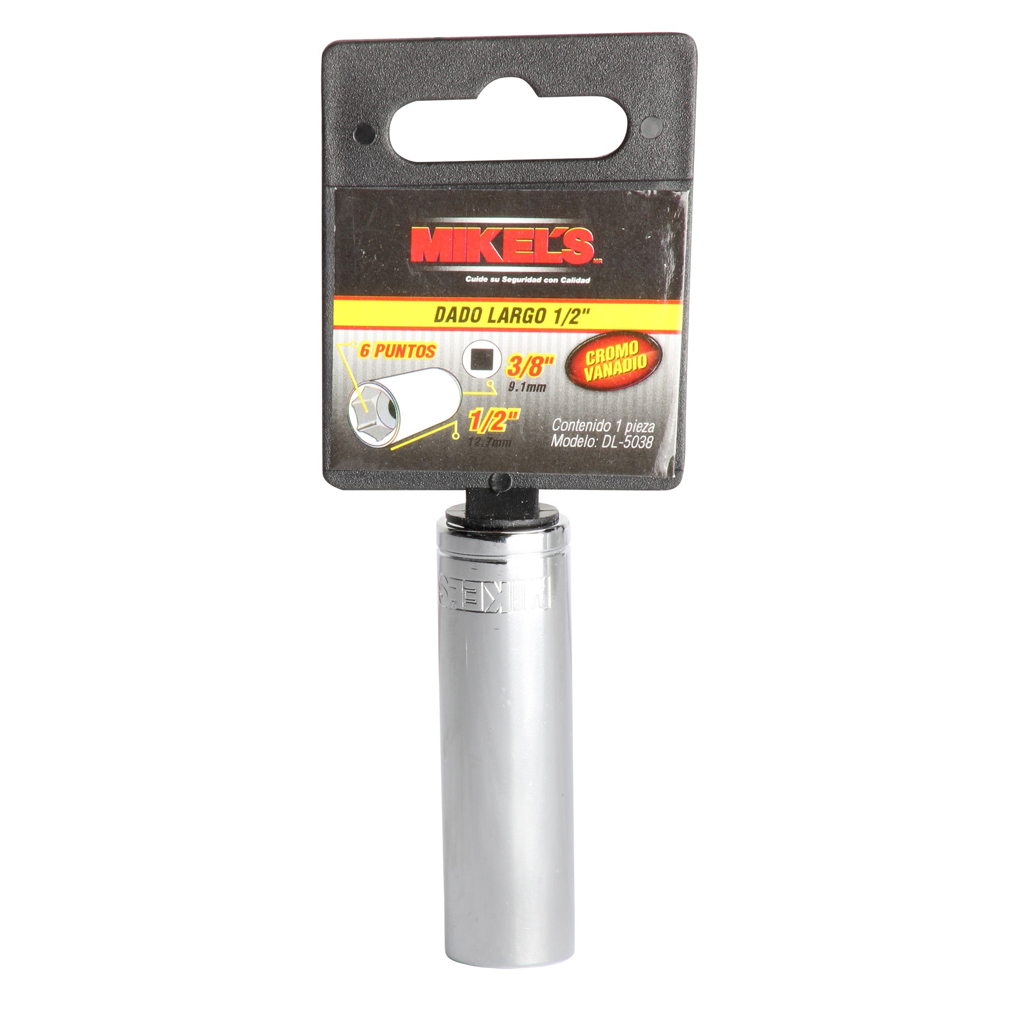 Dado largo 3/8” Estándar 1/2” 6 puntas