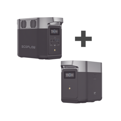 ECOFLOW - Kit de Estación de Energía Portátil 1024Wh + Batería Externa 1024Wh (2048Wh Totales)