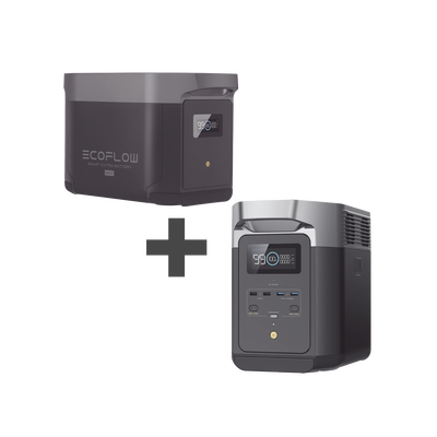 ECOFLOW - Kit de Estación de Energía Portátil 2048Wh + Batería Externa 2048Wh (4096Wh Totales)