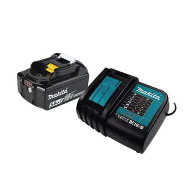 MAKITA - kit de Rotomartilló DHP487 +Fresadora Multifuncional DRT50, Incluye 1 Cargador Rápido DC18SD y 1 Batería li-Ion de 5.0 Ah Modelo BL1850B.