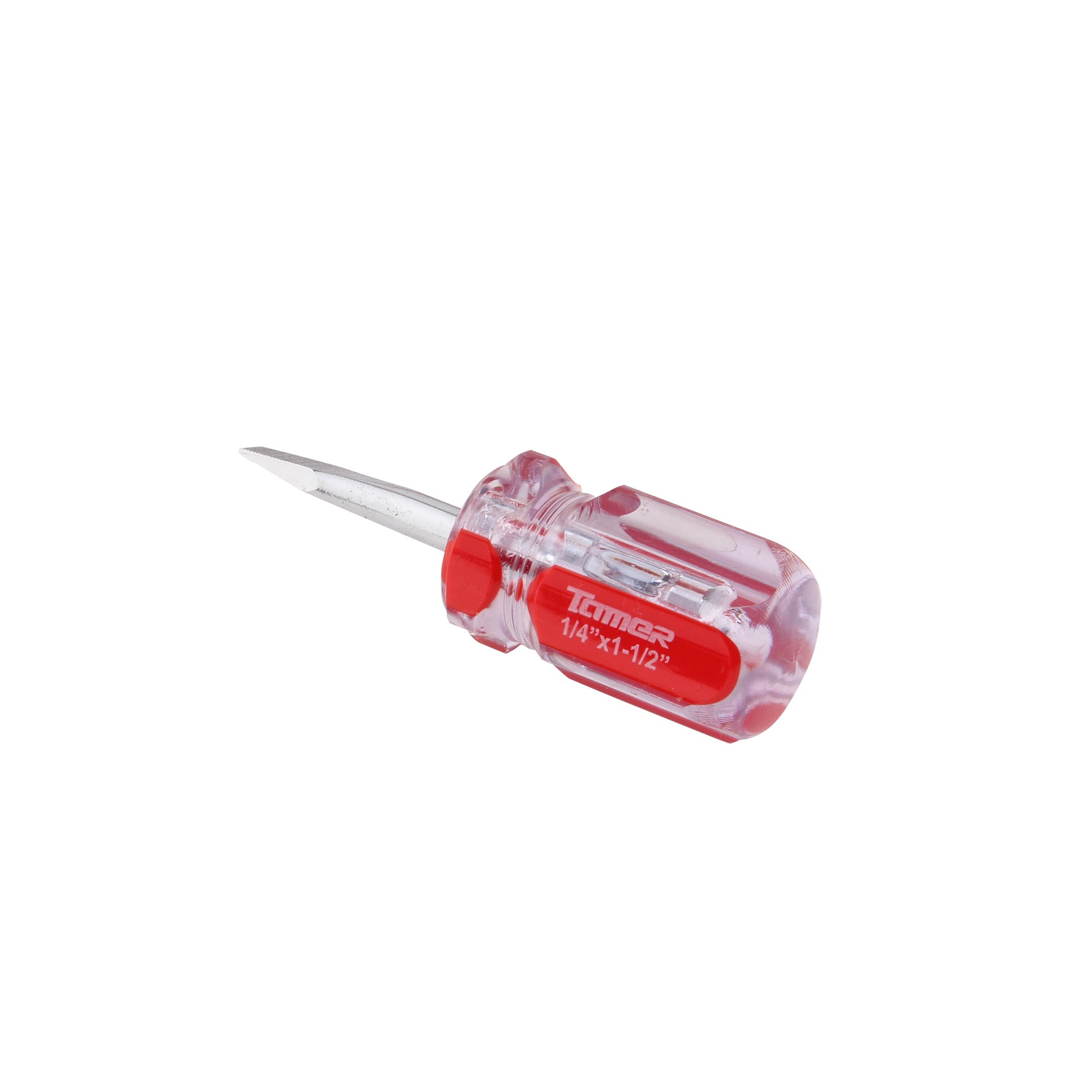 Desarmador plano 1/4" x 1-1/2", barra acero cromado, mango PVC
