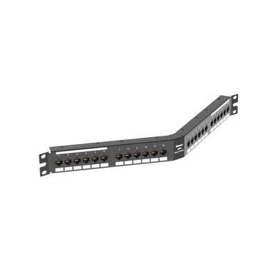 PANDUIT - Panel de Parcheo de Impacto (110), Angulado, Categoría 6A, de 24 Puertos, 1UR