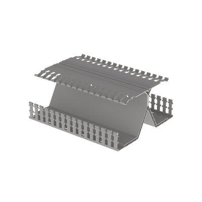 PANDUIT - Canaleta Ranurada PanelMax de PVC, Montaje en Riel Din Estándar de 35 mm, 4.12 in de Ancho x 8.23 in de Alto y 1.83 m de Largo, Color Gris