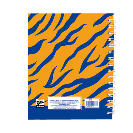DIETRIX - Libreta Dietrix First Class pasta dura doble arillo 80 hojas raya Club Tigres UANL modelo de corazon