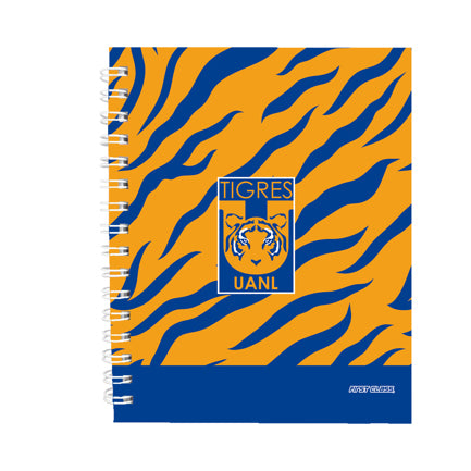 DIETRIX - Libreta Dietrix First Class pasta dura doble arillo 80 hojas raya Club Tigres UANL modelo de corazon