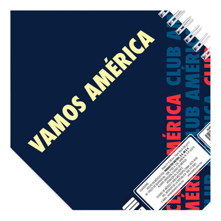 DIETRIX - Libreta Dietrix First Class pasta dura  doble arillo  80 hojas raya Club America modelo CA azul