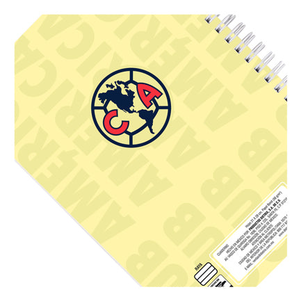 DIETRIX - Libreta Dietrix First Class pasta dura  doble arillo  80 hojas raya Club América modelo Club America amarillo