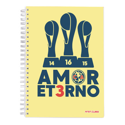 DIETRIX - Cuaderno profesional Dietrix First Class pasta dura doble arillo  80 hojas raya Club America modelo amor eterno