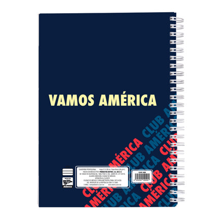 DIETRIX - Cuaderno profesional Dietrix First Class pasta dura doble arillo  80 hojas raya Club America modelo CA azul