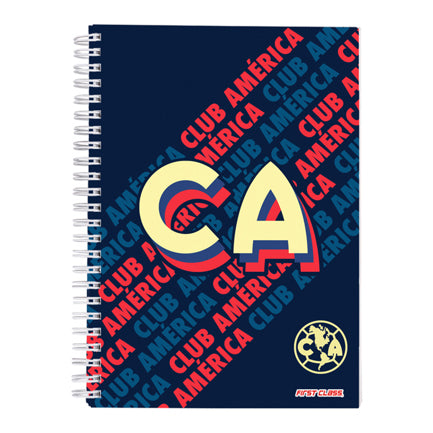 DIETRIX - Cuaderno profesional Dietrix First Class pasta dura doble arillo  80 hojas raya Club America modelo CA azul
