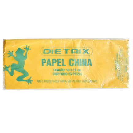 DIETRIX - Papel de China Dietrix 50x70cms Amarillo Paquete con 25 Hojas