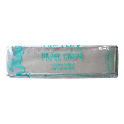 DIETRIX - Papel Crepe Dietrix 50x200cms Gris Paquete con 10 Hojas