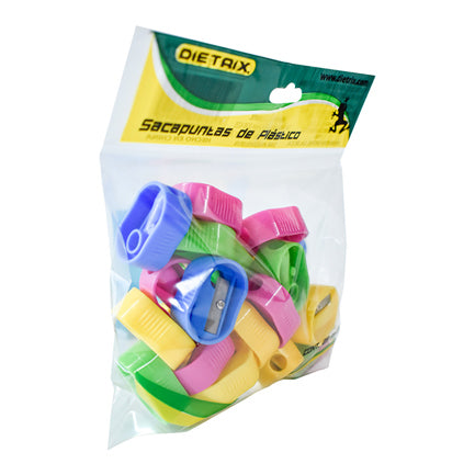 DIETRIX - Sacapuntas Dietrix Plastico Ovalado un Orificio Colores Surtidos Bolsa c/25