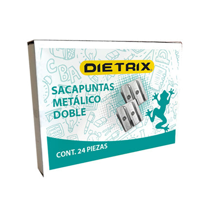 DIETRIX - Sacapuntos Dietrix Metálico Triangular Doble Orificio Bolsa c/12