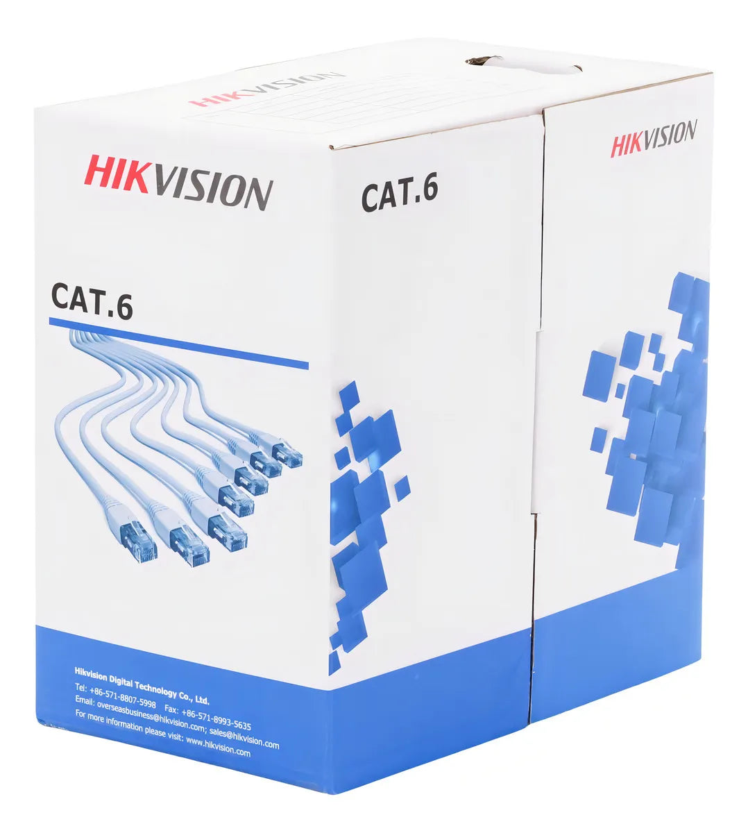 HIKVISION - Bobina de Cable de 305 Metros (1000 Pies) Cat 6 / 100% Cobre / Color Azul / Uso en Interior / PVC